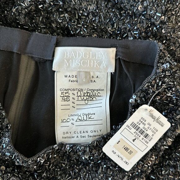 Badgley Mischka Couture Charcoal Gray Heavily Beaded Sequin Evening Skirt NWT 4 - Picture 5 of 5